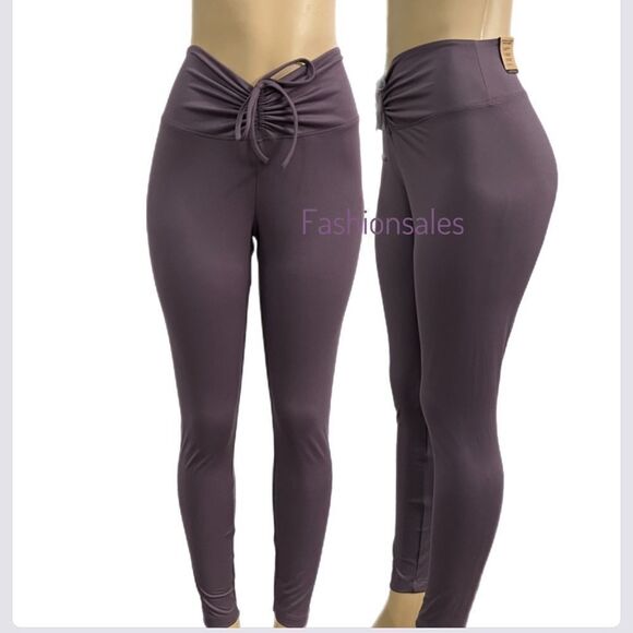 Victoria’s Secret Pink Active high Waist Full Length Ruched V leggings Purple - Picture 1 of 4